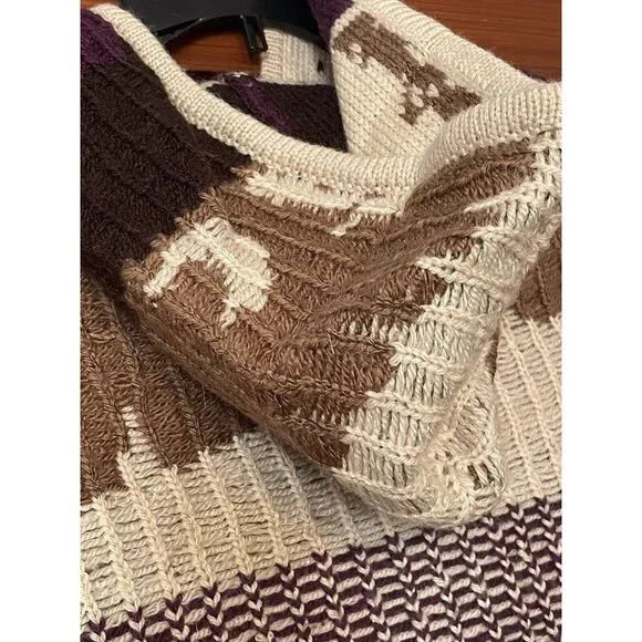 Vero Moda Knit Hooded Button Down Sweater Hoodie Brown Size Small NEW Boho - Picture 12 of 16